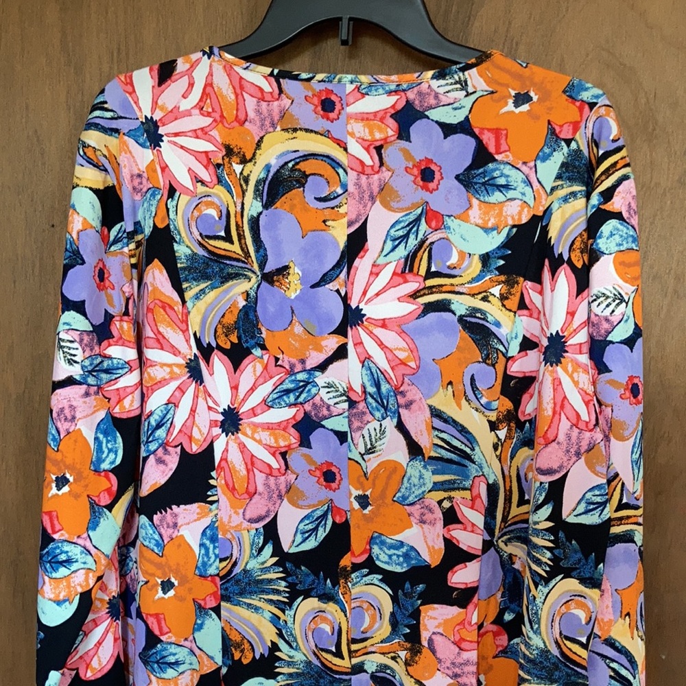 Sami & Jo top colorful floral print w stretch boho casual office XLP - Picture 17 of 17
